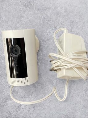 Ring Indoor Cam 1st Gen Plug-In 1080p WiFi Security Camera White w/ Mount